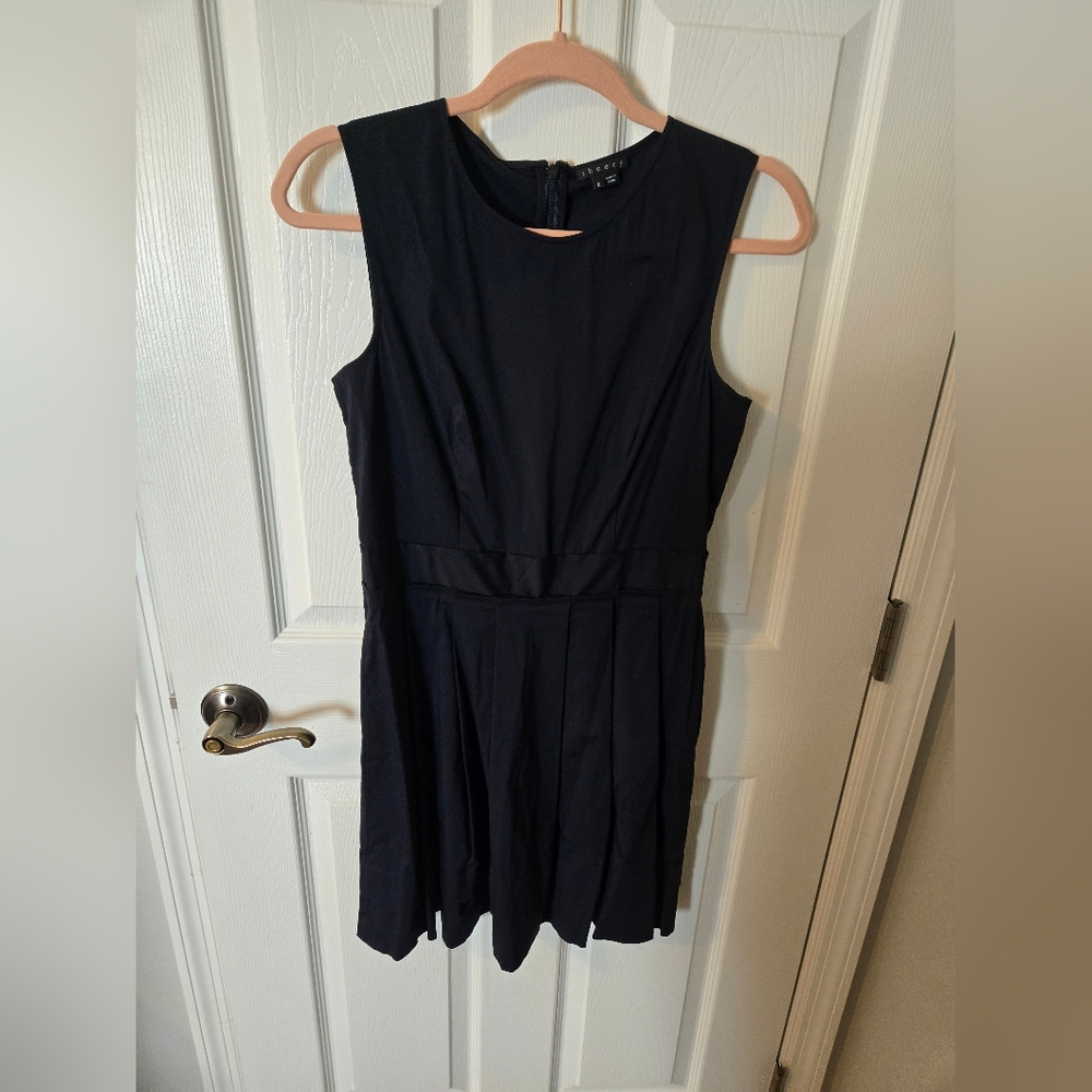 Theory Basic Navy Ruffled Dress - Versatile Women… - image 2